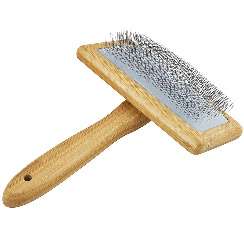 Premium dog brush and cat brush grooming, dog brush wood, dog brush for knots & undercoat - short hair & long hair, fur brush for pets, slicker slicker brush with stainless steel pins - BeesActive Australia