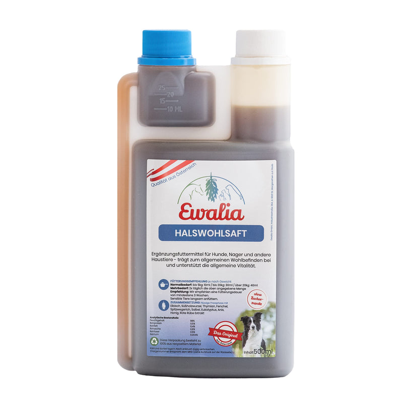 NEW! EWALIA Throat Juice for Dogs: Natural Respiratory Treatment - Soothing and Soothing - Developed with Veterinarians, 100% Pure Nature, No Additives - 500ml 1 - BeesActive Australia