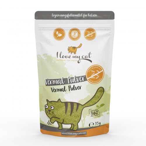I love my cat Vermal powder for cats: high-quality nutritional supplement against giardia, intestinal parasites and digestive disorders, natural and effective, 35 g. - BeesActive Australia