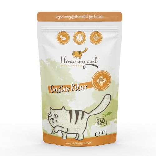 I Love My Cat Gastro Relax Powder Food supplement for cats suffering from diarrhea Suitable for all cats and developed together with veterinarians 80 g - BeesActive Australia