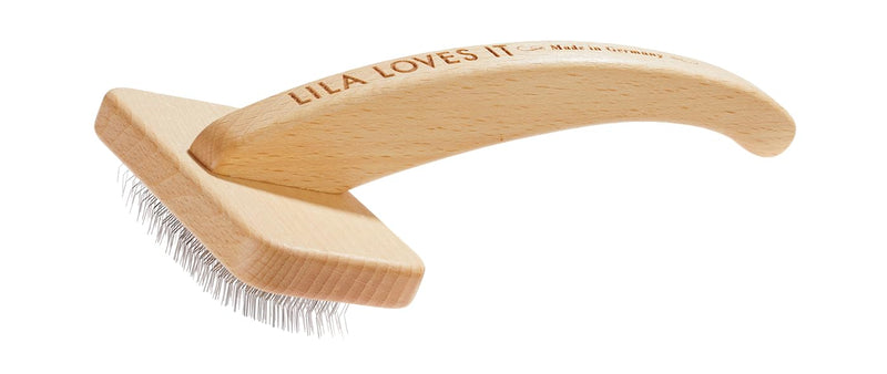 Undercoat brush for dogs - with rounded metal teeth, vegan, with beech wood from sustainable forestry, SLICKER BRUSH SMALL from LILA LOVES IT - BeesActive Australia
