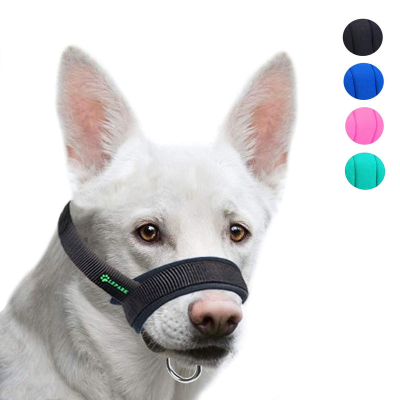 ILEPARK fabric muzzle to stop dogs from biting, barking and chewing, adjustable neck, breathable (M, black) M black - BeesActive Australia