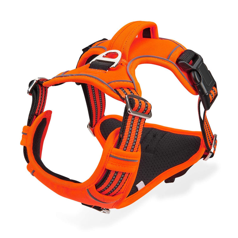 Dog Harness for Large Dogs, Anti Pull Harness No Pull Reflective Breathable Harness Dogs Lightweight Chest Harness Large Medium Dog Safety Harness Soft Orange L L (Pack of 1) - BeesActive Australia