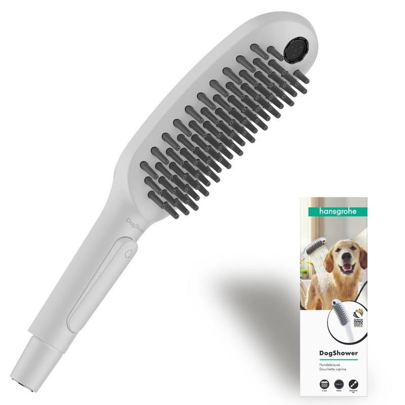 hansgrohe DogShower - dog shower with 3 jet types, shower head for dogs for grooming with petting nubs, 26640700, matt white matt white dog shower - BeesActive Australia
