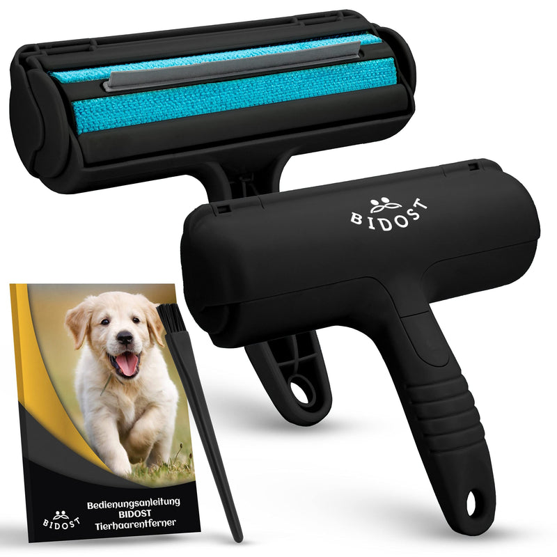 BIDOST Pet Hair Remover & Reusable Lint Roller for Pet Hair - Perfect for Removing Cat & Dog Hair - Miracle Brush for Carpet, Sofa, Scratching Post and Bed - Black Blue - BeesActive Australia