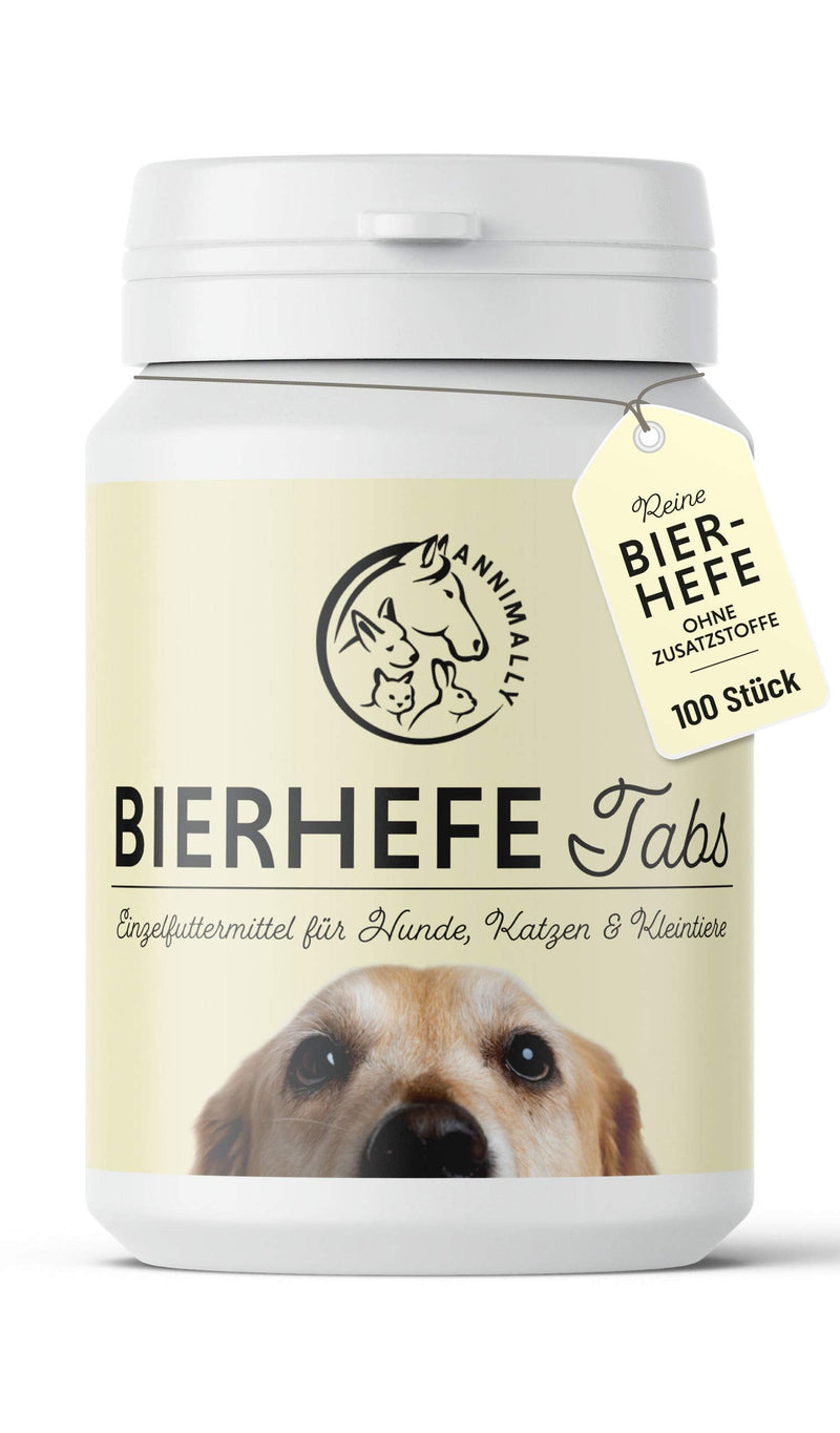 Annimally Brewer's Yeast Dog 100 Tablets for Shiny Dog Fur and Vital Skin - 100% Pure Brewer's Yeast Tablets for Dogs Reduces shedding caused by nutrient deficiency - BeesActive Australia