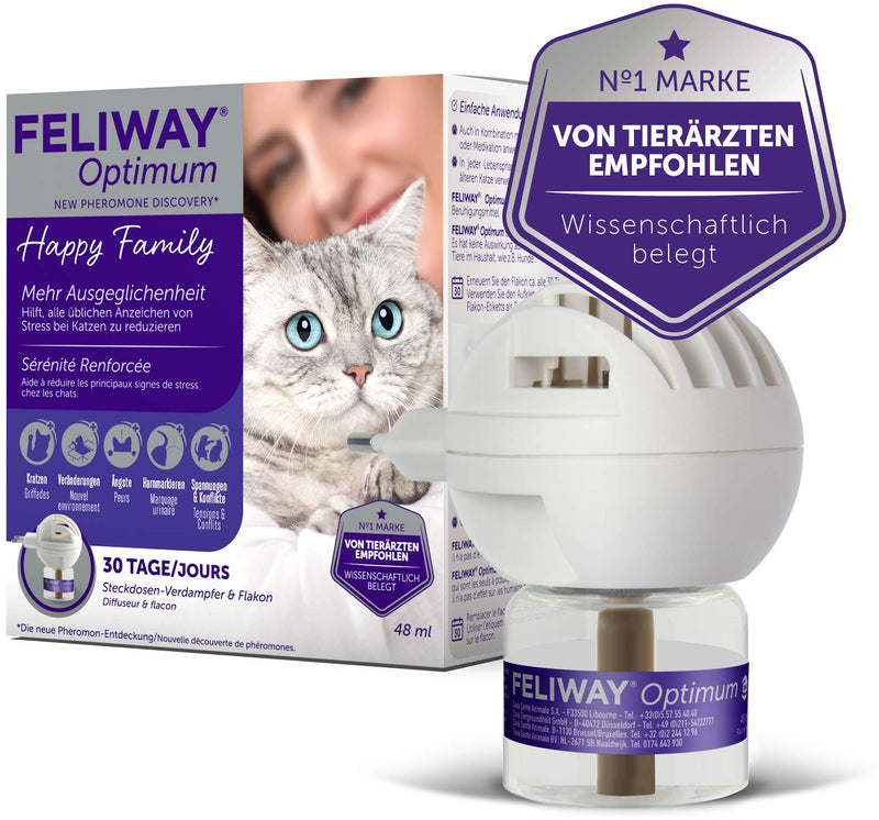 FELIWAY® Optimum Starter Set | Anti Stress Cat | Vaporizer for socket & refill cap 48ml - BeesActive Australia