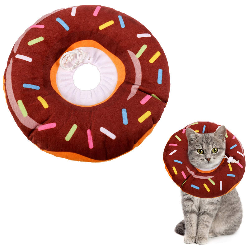 Xinzistar Neck Collar Cat Collar Soft Cat Protective Collar Anti Bite Safety Adjustable Protective Collar for Pets Cats Dogs Puppies Kittens (Brown Donut, M) - BeesActive Australia