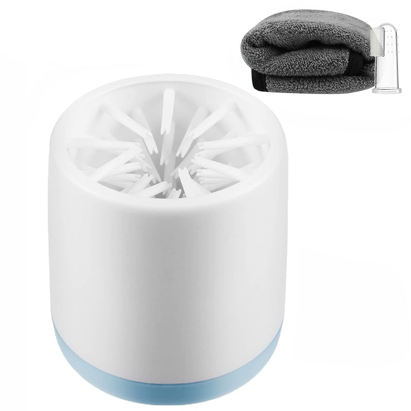 Lzansuii Dog Paw Cleaner, Removable Soft Silicone Bristles Brush Paw Cleaner Cup Fit (With 1 Towel, 1 Toothbrush) for Pet Massage Care Dirty Claws (Small/Small) S (Pack of 1) - BeesActive Australia