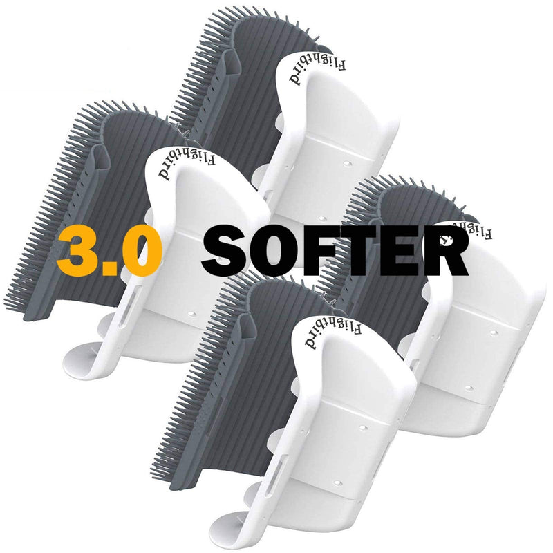 3.0 Soft Cat Brush, Massage Corner for Cats, Self Groomer, Cat Loves Corner Brush, Cat Toy with Catnip, for Massage, Tickling Fur Removal, 4 Pack 3.0 Soft Gray (4 Pieces) - BeesActive Australia