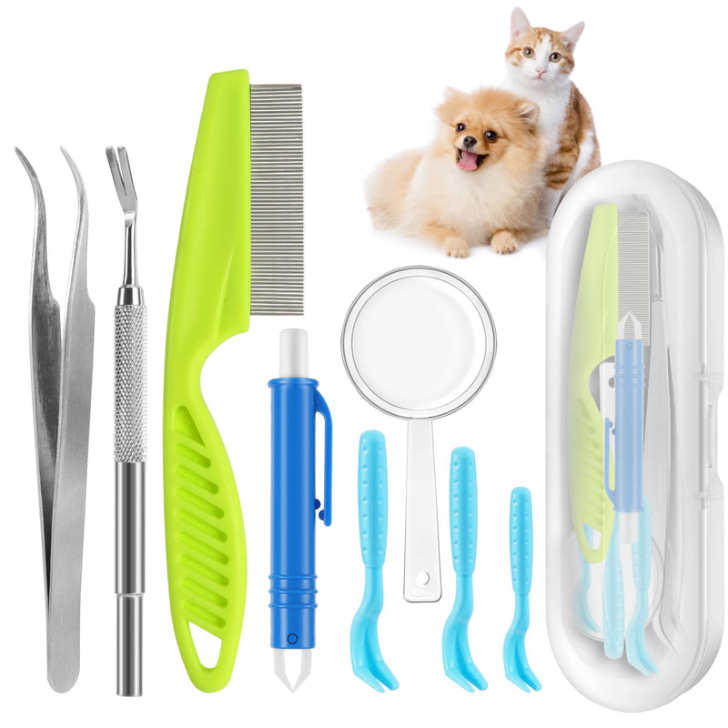 Tick remover set for dogs and cats, set of 3 tick levers, 1 tick hook, 1 tick tweezers, tick removal in seconds, safe tick protection for children and pets, dogs, cats and people, blue and green - BeesActive Australia