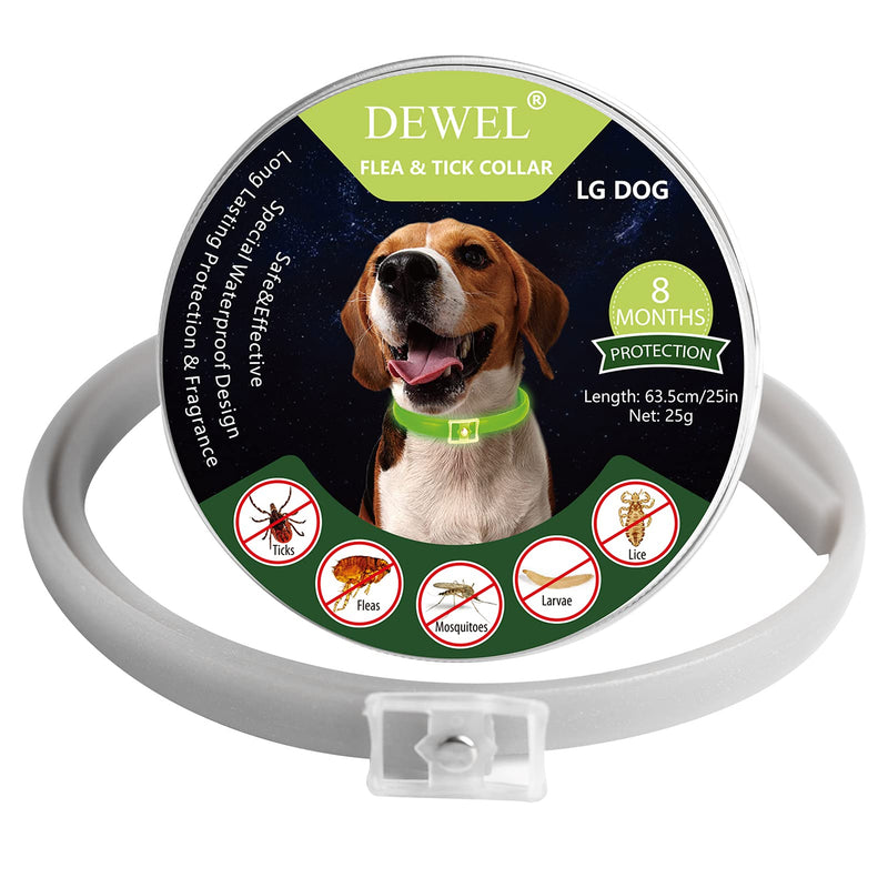 DEWEL Luminous Tick Collar for Dogs, Tick Collar Luminous Collar Dog Adjustable Flea and Tick Prevention Collars Waterproof Fluorescent Flea Collar Against Pests, 63.5cm XL - BeesActive Australia