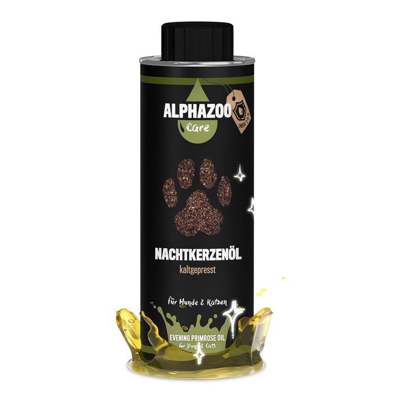 alphazoo Premium Evening Primrose Oil for Dogs & Cats 250 ml I Natural food oil with Omega-6 & Omega-9 fatty acids, cold-pressed I For shiny fur - BeesActive Australia