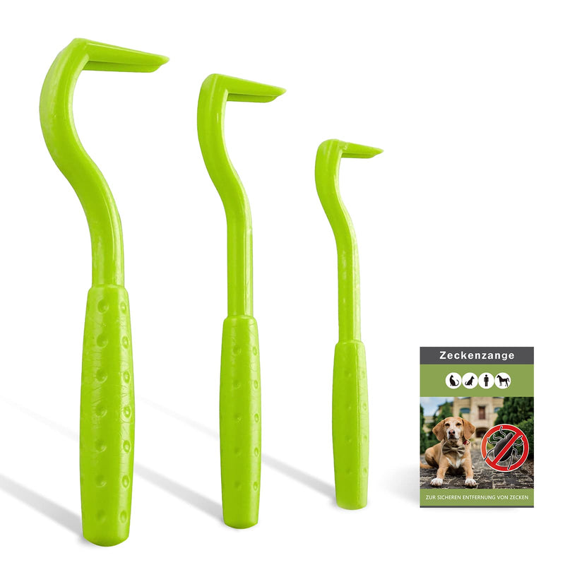 Nepfaivy Tick Tongs for Dogs, Cats, People - Set of 3 Tick Hooks and Tick Removers for Children and Pets, Simple and Safe Tick Lever for Ticks of Any Size Green - BeesActive Australia