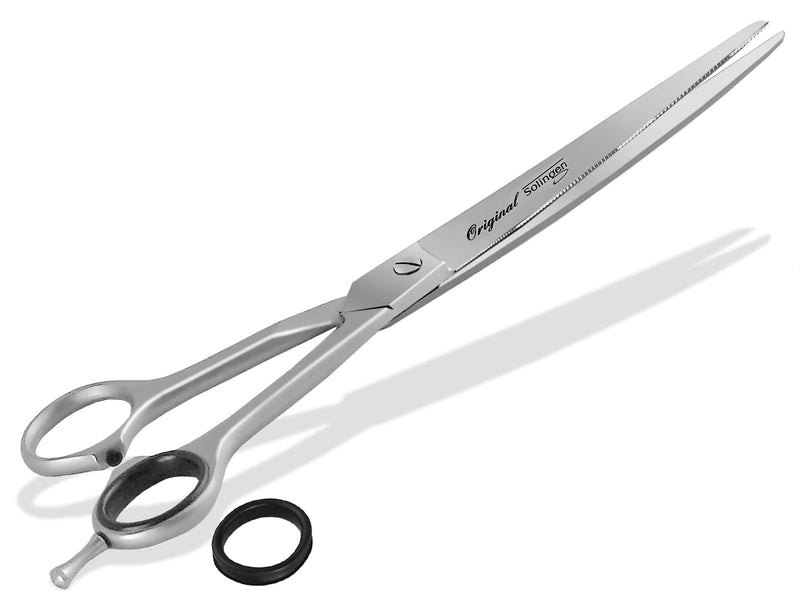 Solingen fur scissors Dog scissors Made in Germany Curved hair scissors with one-sided micro-serration made of stainless steel Dog hair scissors for grooming dogs, cats, pets (8 inches) 8 inches - BeesActive Australia