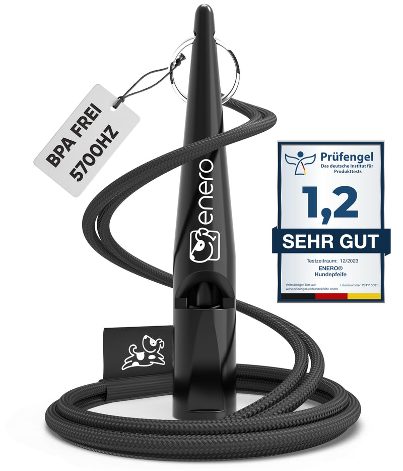 ENERO® dog whistle with practical neck strap - perfect dog accessory with standardized frequency - ideal for dog training - audible & far-reaching black - BeesActive Australia