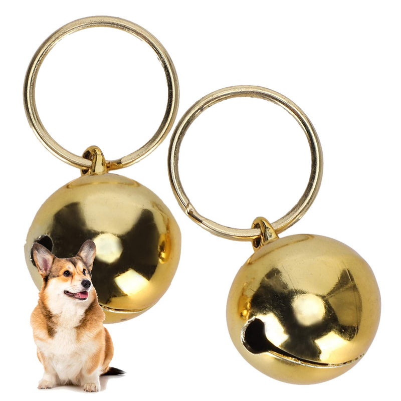 2 Pack Rustproof Copper Bells Extra Loud Cat Dog Portable Collar Bell for Birds and Wildlife Protection (Gold) - BeesActive Australia