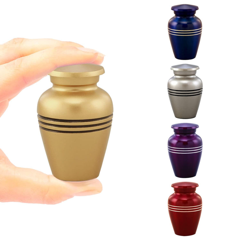 Immortal-Memories Serenity Keepsake Urn for Ashes - Miniature Urns - Mini Jar - Pet Urn - Token Urn with Velvet Bag (Gold) Gold-1 - BeesActive Australia