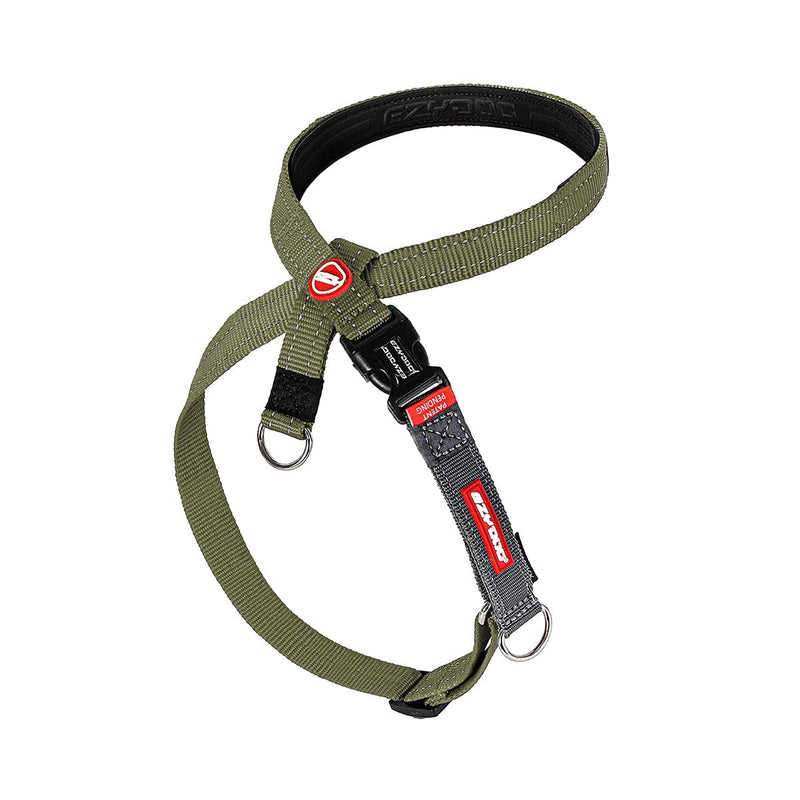 EzyDog Anti Pull Harness Dog - Crosscheck Dog Harness for Small, Medium and Large Dogs, Dog Training Accessories, Reflective, Size Adjustable (L, Green) L (58 - 80cm) - BeesActive Australia