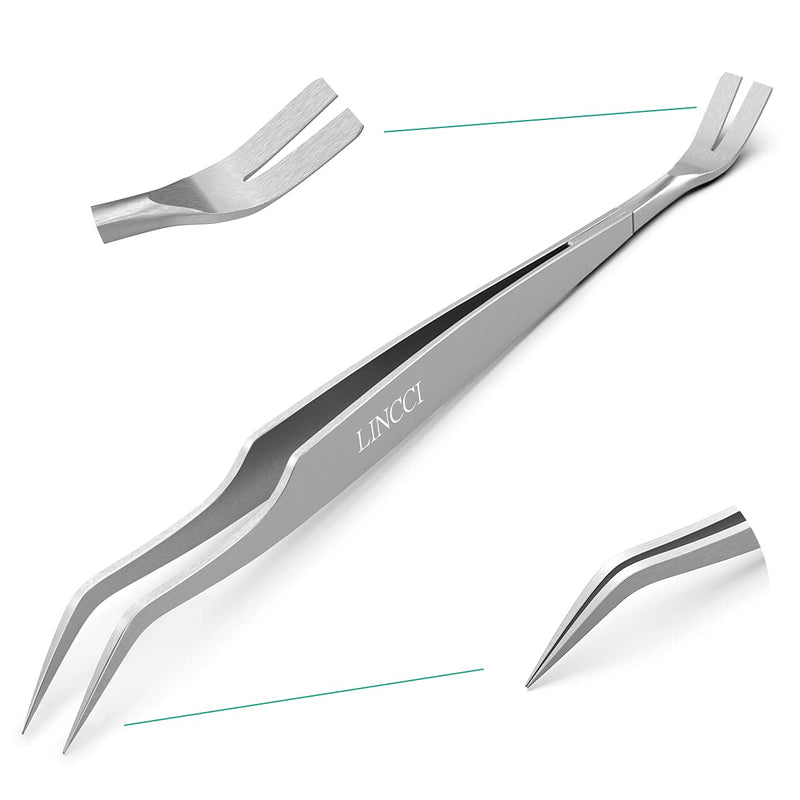 LINCCI tick tweezers, stainless steel tick tweezers and tick hooks for dogs, cats, people, children, pets, animals, 2 in 1 tweezers and hooks, metal tick tweezers, professional tick remover for ticks of any size - BeesActive Australia