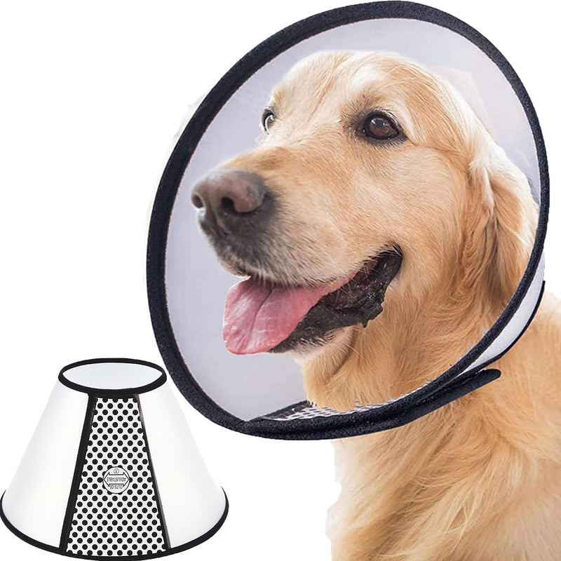 SUQ Pet Cone Adjustable Neck Brace, Neck Brace for Pets, Pets Plastic Elizabethan Collar Protective Collar, Anti-Biting Licking Safety Neck Cover (42-47cm, 100 Pounds+) (42-47cm) Neck Circumference - BeesActive Australia