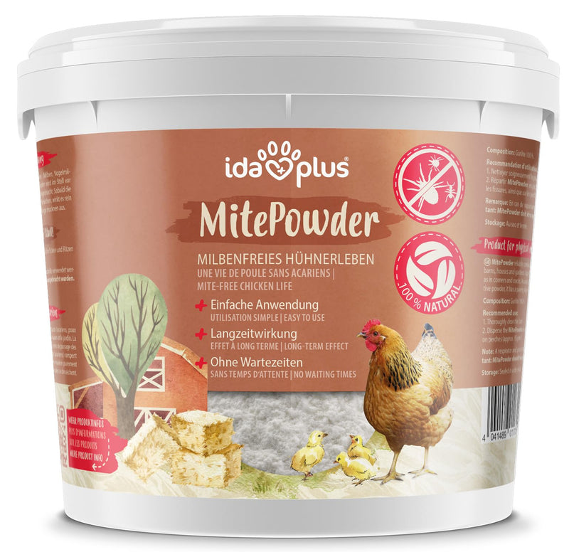 Ida Plus - MitePowder - Naturally against red bird mites - More effective than diatomaceous earth or silica - Ecologically approved - for chickens, quails & other poultry - WITHOUT CHEMICALS - 250g - BeesActive Australia
