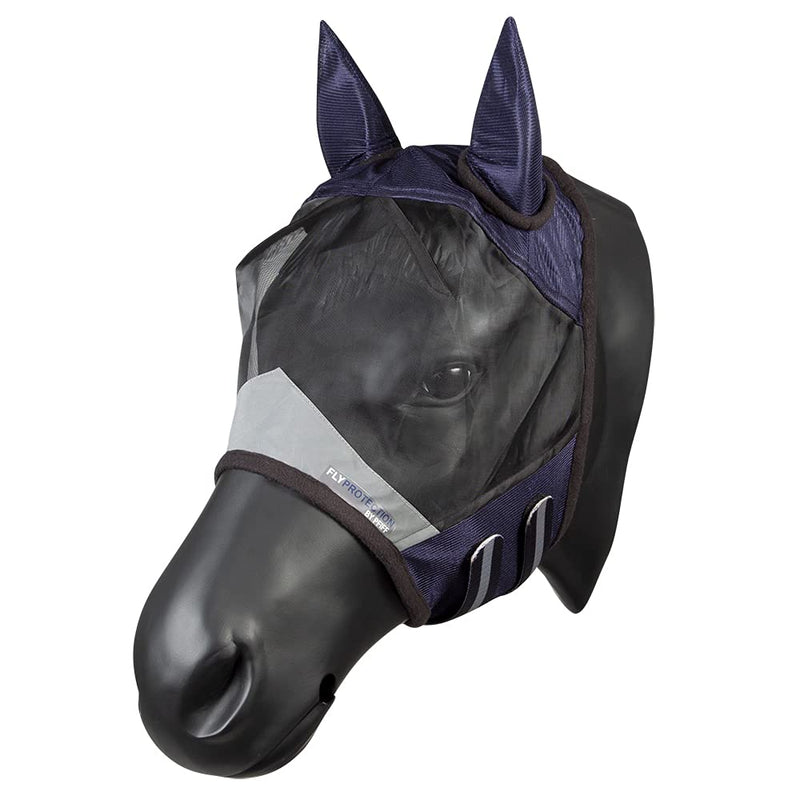 PFIFF 102943 fly mask with UV protection, horse fly protection, full, dark blue - BeesActive Australia