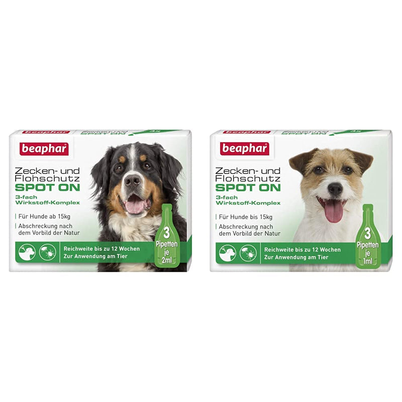 Tick and flea protection Spot ON for dogs over 15 kg & flea protection Spot ON for dogs up to 15 kg - BeesActive Australia