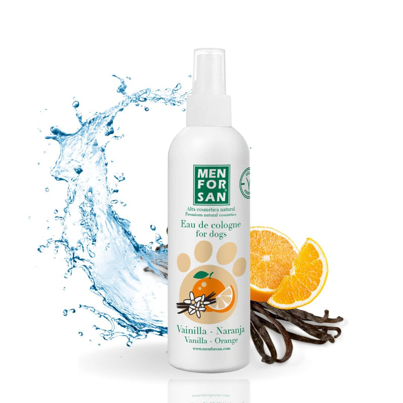 MENFORSAN Cologne for dogs vanilla and orange 125ml, sweet, fruity and long-lasting aroma 125 ml (pack of 1) - BeesActive Australia