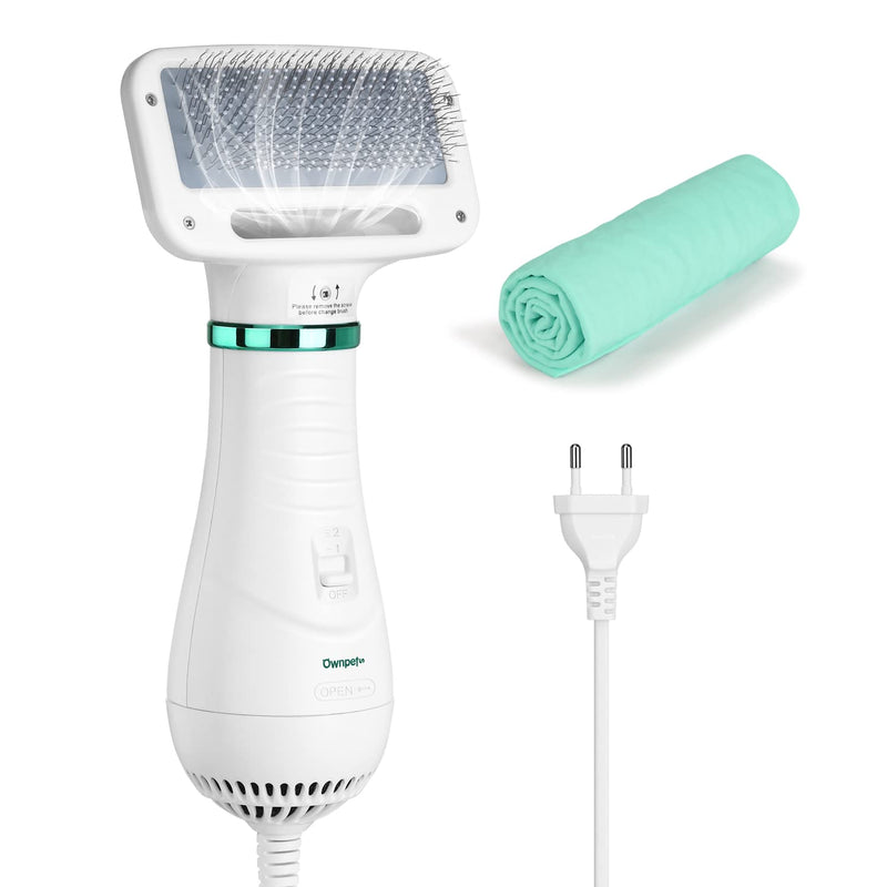 Ownpets dog hair dryer with fur comb, 2 in 1 pet hair dryer brush, dog dryer, temperature adjustable (2 levels 40 or 60℃), animal hair dryer for dogs, cats or other pets, 300W - BeesActive Australia