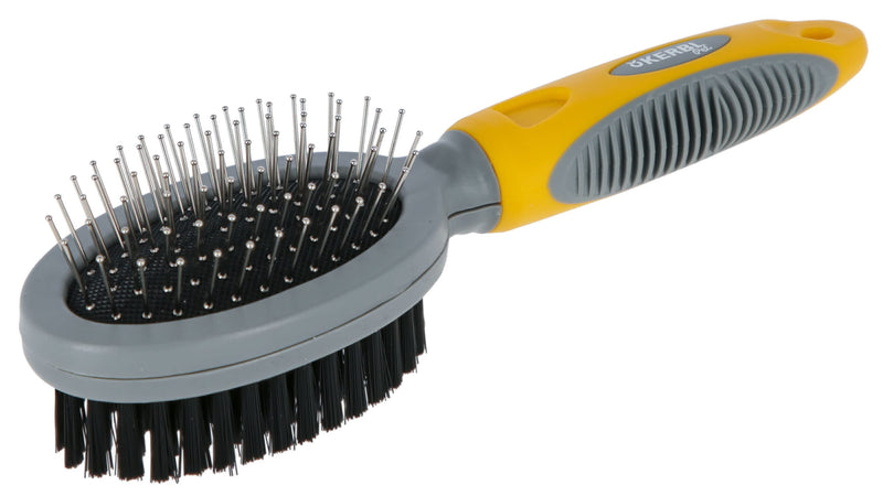 Kerbl Pet double brush with protective caps and oval bristles, 20.5 cm - BeesActive Australia