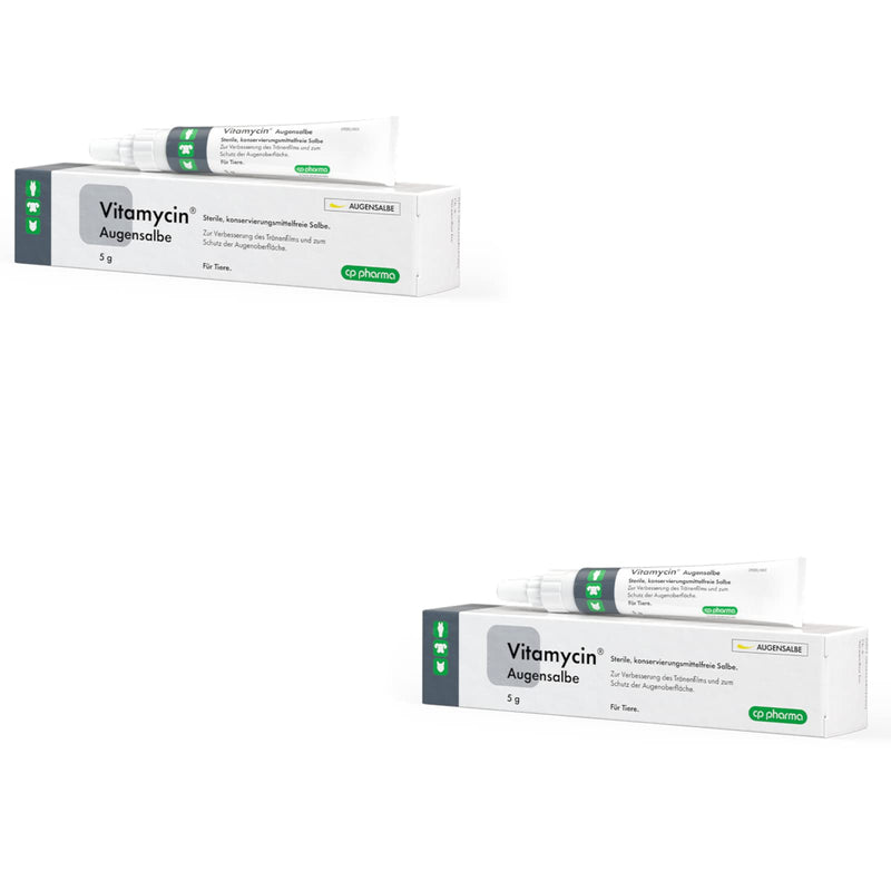 cp-pharma Vitamycin eye ointment | Double pack | 2 x 5g | Eye ointment for animals | Can contribute to eye care | Can help improve the tear film - BeesActive Australia