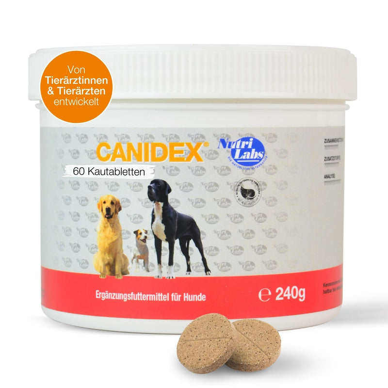 NutriLabs Canidex® joint tablets for dogs 60 PCS. - with MSM, hyaluronic acid, glucosamine, UVM. - Health products for dogs - Food supplements for dogs - Devil's claw dog chewable tablets 60 pieces - BeesActive Australia