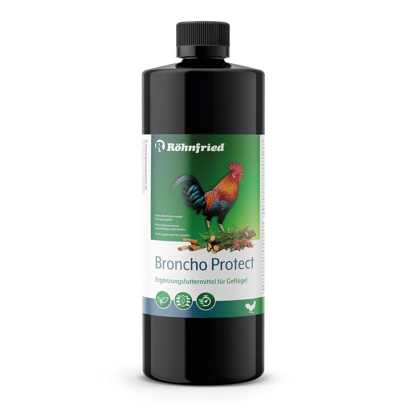 Röhnfried Broncho Protect 500 ml for chickens & chicks - specifically supports the respiratory tract - optimal support against chicken colds - prevents deficiencies - with valuable essential oils - BeesActive Australia