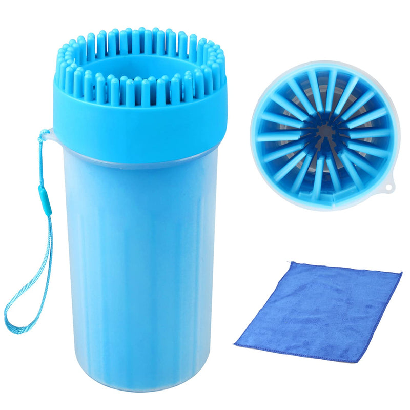 SONEER Paw Cleaner for Dogs, Portable Dog Paw Cleaner, Silicone Pet Paw Cleaner with Towel for Cats and Dogs Paw Washer (10 * 17CM) M - BeesActive Australia