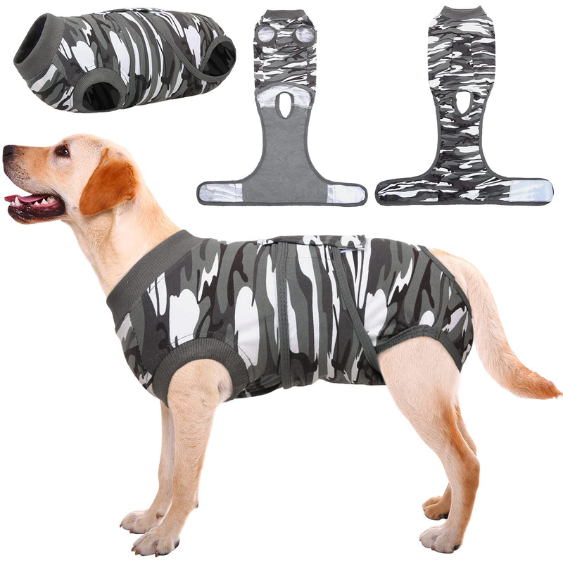 Kuoser Hundebody Nach Op, Hundebody Nach Kastration Rüde Hündin,Hundebody Nach Op Hündin, Atmungsaktiv Body Für Hunde Nach Op,Leckschutz Hund, Anti-Wundlecken Op Body Hund,Tarnung XL XL (1er Pack) Graue Tarnfarbe - BeesActive Australia