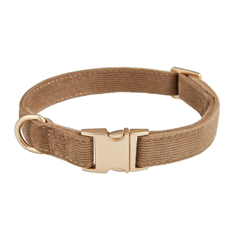 YUDOTE Ultra Soft Dog Collar Natural Cotton Cord for Small Dogs with Sensitive Skin, Brown S (Pack of 1) Brown - BeesActive Australia