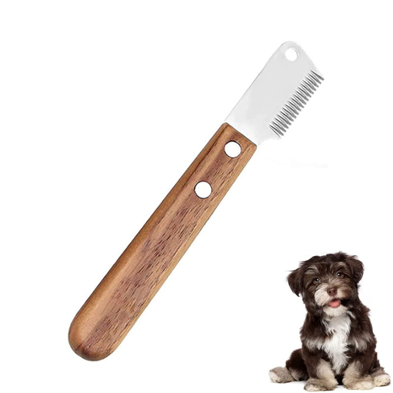 Vastsea Professional trimming knife, dog trimming knife with wooden handle, ergonomically shaped handle for right-handed use, applicable for pet grooming, most dogs - BeesActive Australia