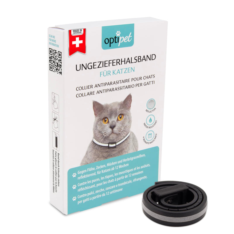 OptiPet x1 pest collar for cats | 4 months protection against fleas, ticks, mosquitoes, mites - reflective, for cats from 12 weeks | Flea collar cat/tick collar for tick protection cat 1 piece - BeesActive Australia