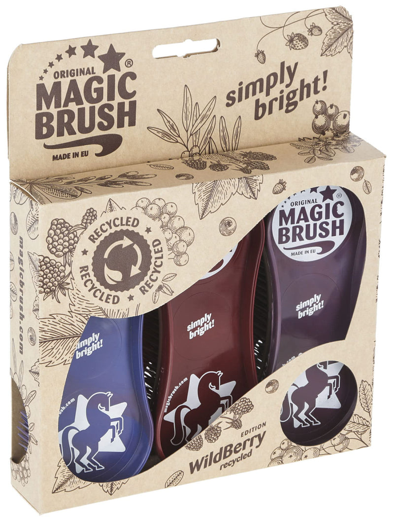 Kerbl Original Magic Brush brush sets horse brush horse care massage brush, Wildberry Recycled, set of 3 - BeesActive Australia
