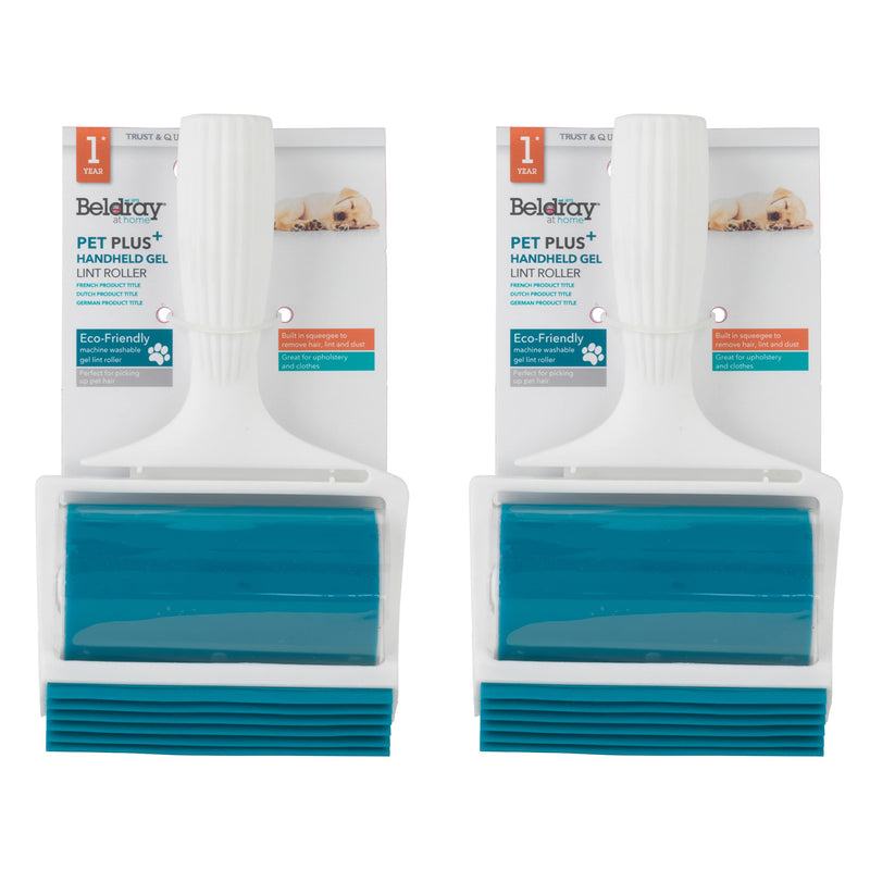 Beldray COMBO-6130 Pet Plus+ Gel Lint Roller - Set of 2 Handheld Gel Lint Roller, Hair Remover with Built-in Squeegee for Deep Cleaning, Washable, Ideal for Collecting Hair, Lint, and Dust - BeesActive Australia