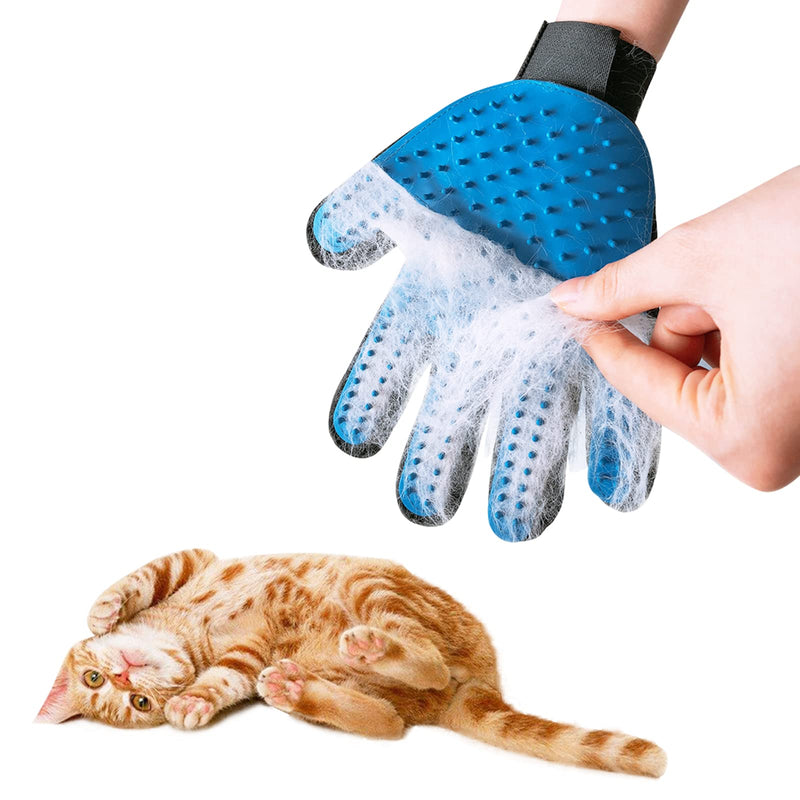 Washing glove for cats, cat gloves, cat glove grooming, cat glove brush, grooming glove made of silicone glove, cat brush, dog brush, grooming glove for pets, 1 blue - BeesActive Australia