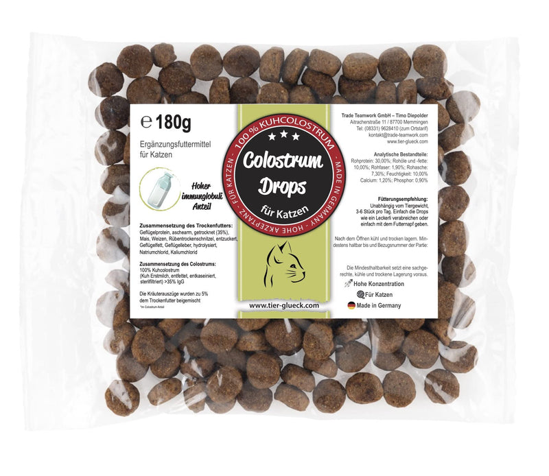 Trade Teamwork Colostrum Drops for Cats - Treats with valuable cow colostrum (180 g) - Natural support for a happy cat's life - BeesActive Australia