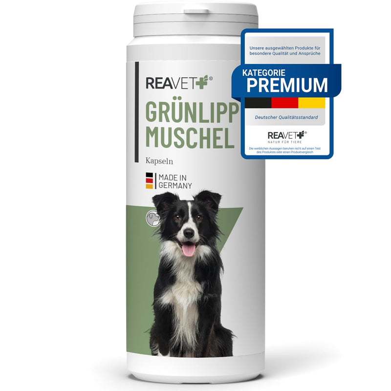 ReaVET green-lipped mussel capsules for dogs, high dosage, 300 pieces - joint tablets for dogs with green-lipped mussel powder in full-fat quality 10.2%, green-lipped mussel extract for joints, 300 pieces - BeesActive Australia