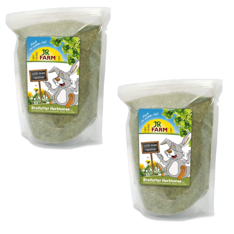 JR FARM puree feed for herbivores | Double pack | 2 x 200g | Supplementary feed for dwarf rabbits, guinea pigs, chinchillas and degus | For dental problems and illness - BeesActive Australia