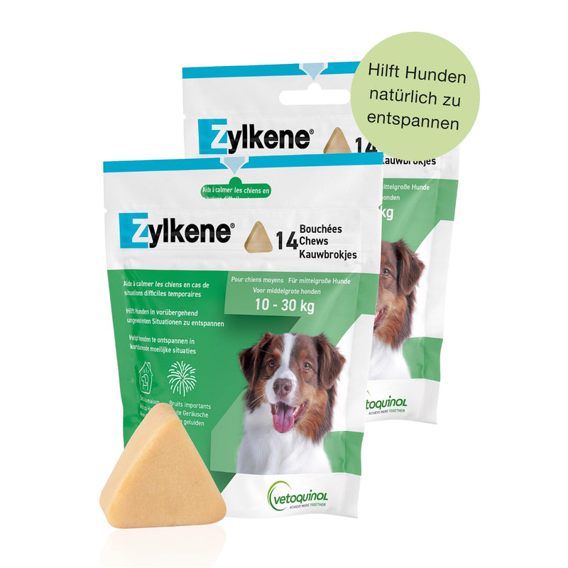 Vetoquinol Zylkene Chews 225 mg | Double pack | 2 x 14 Chews | Supplementary food for dogs and cats | greater well-being in unfamiliar situations - BeesActive Australia