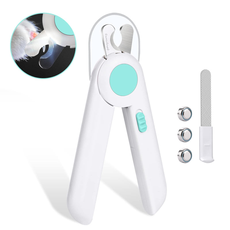 vsshe nail clippers with LED light for dogs, cats, 2-in-1 claw scissors and dog nail grinder with nail file and splash-proof protection device for dogs, cats, rabbits and other pets - blue - BeesActive Australia