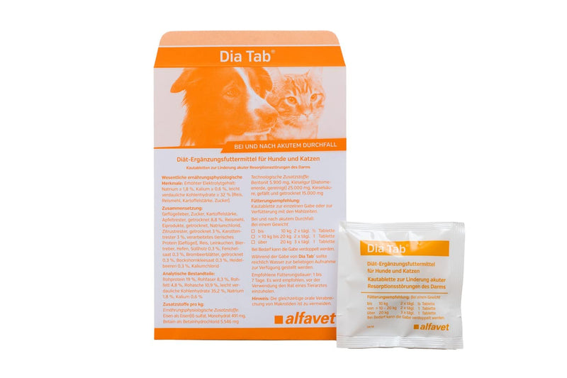 Alfavet Dia Tab chewable tablets for diarrhea for dogs and cats - bundle - 15 x 5.5g - BeesActive Australia