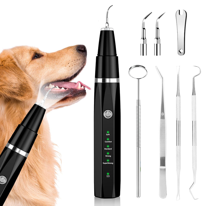 Ni-SHEN Dog Teeth Cleaning Kit, Ultrasonic Pet Teeth Cleaner, Dental Care for Dogs and Cats (Black) - BeesActive Australia