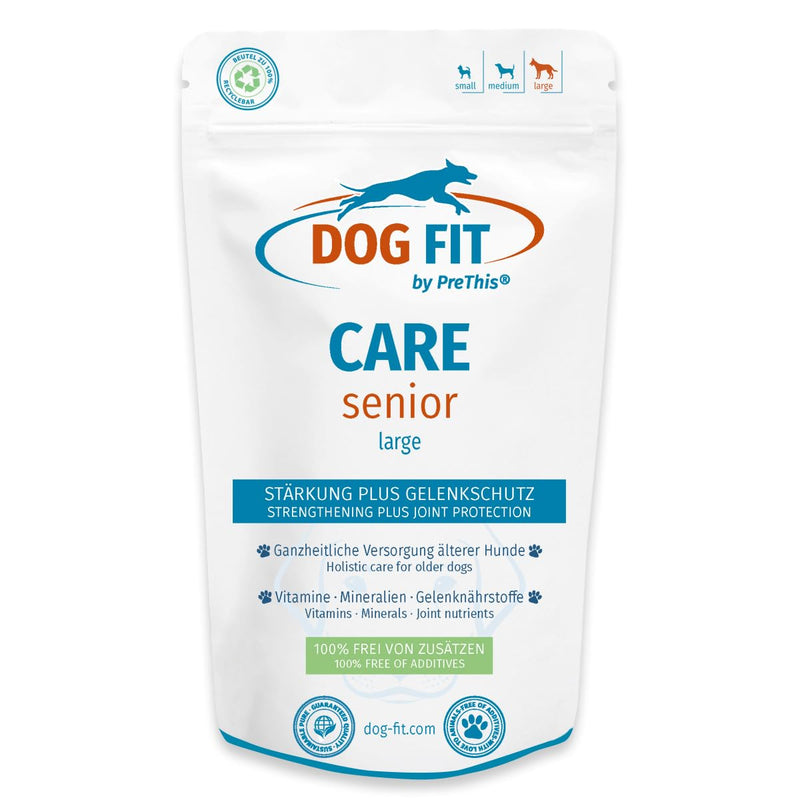DOG FIT by PreThis® Care Senior I Nutrients for older dogs Plus joint and vertebral protection I Food supplement free of additives I Large large (for 25kg and over) - BeesActive Australia